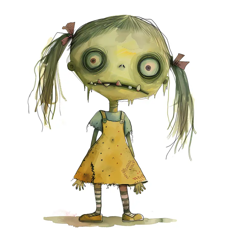 Cute Cartoon Zombie Girl