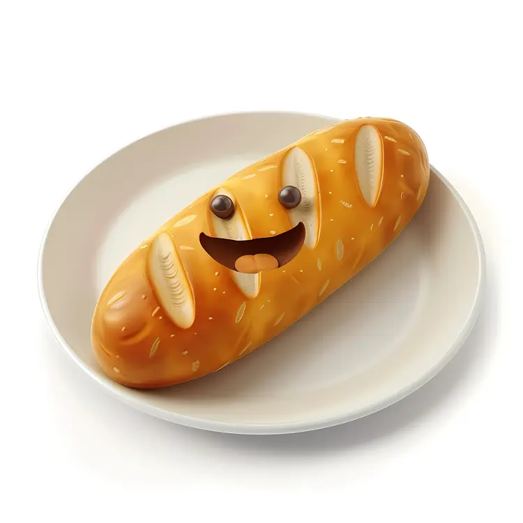 Smiling Bread on a Plate