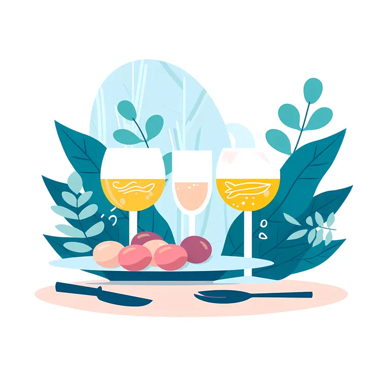 Wine Glasses with Plants
