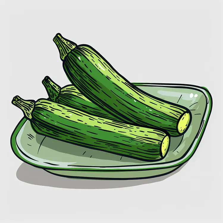 Fresh Zucchinis in Bowl