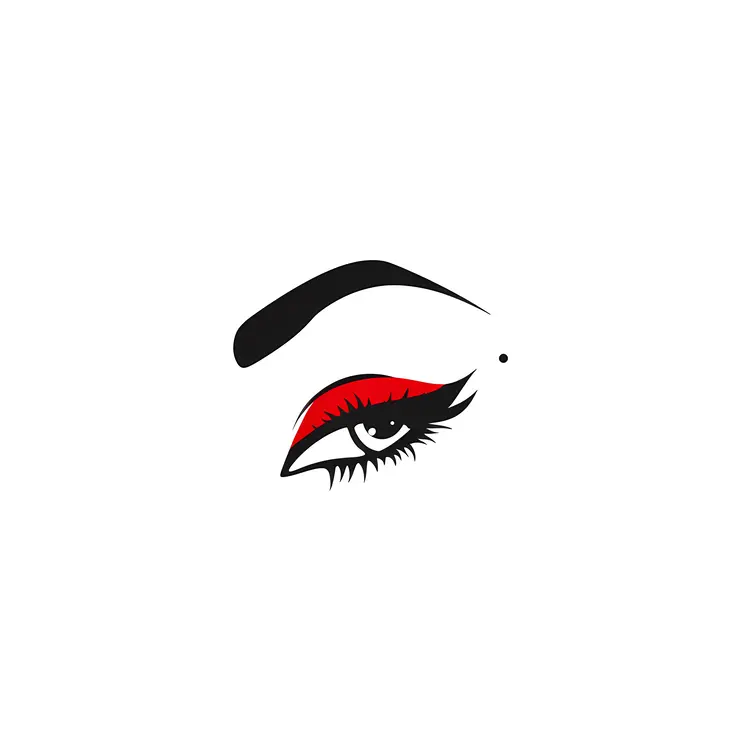 Artistic Eye with Red Makeup