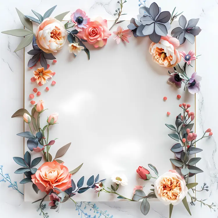 Elegant Floral Frame with Soft Colors