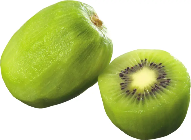 Green Peeled Kiwi with Seeds