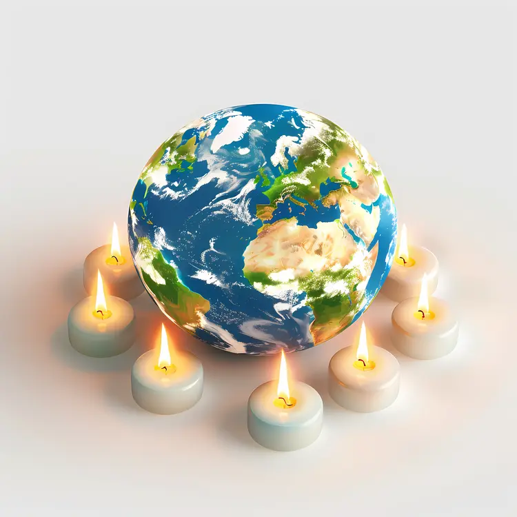 Earth Surrounded by Candles