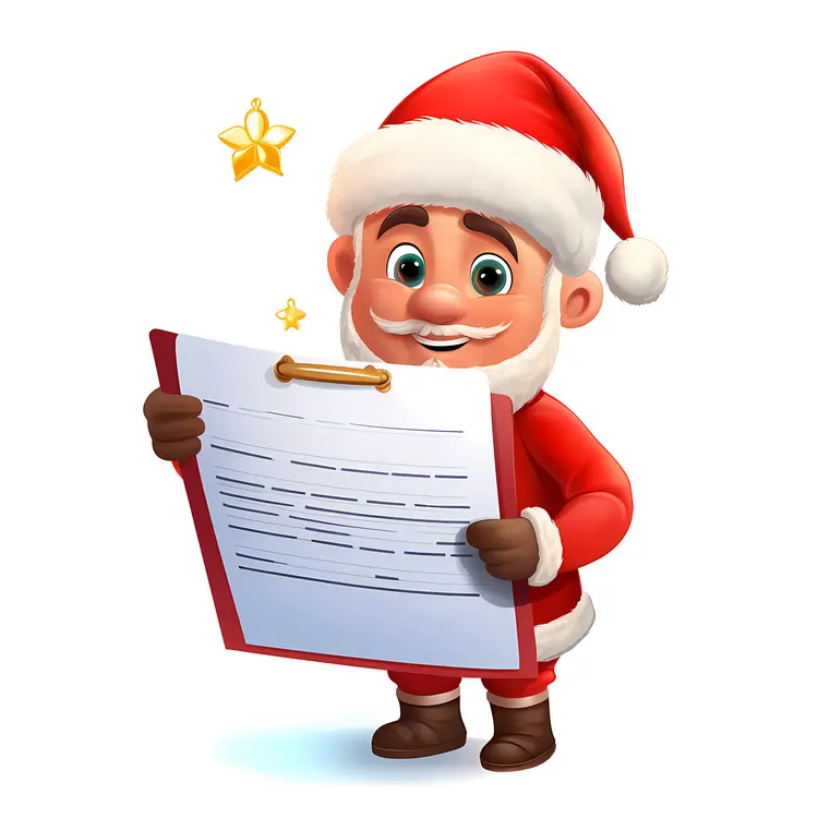 Santa Claus Holding a List