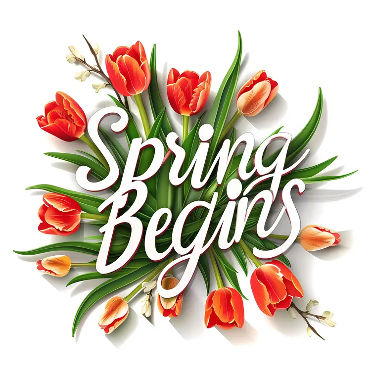 Spring Begins with Red Tulips