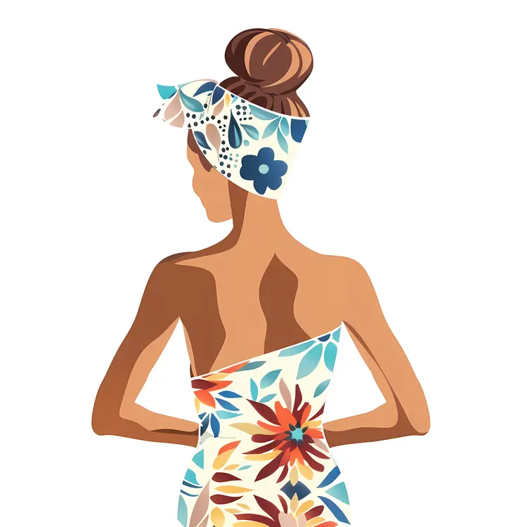 Woman with Floral Wrap