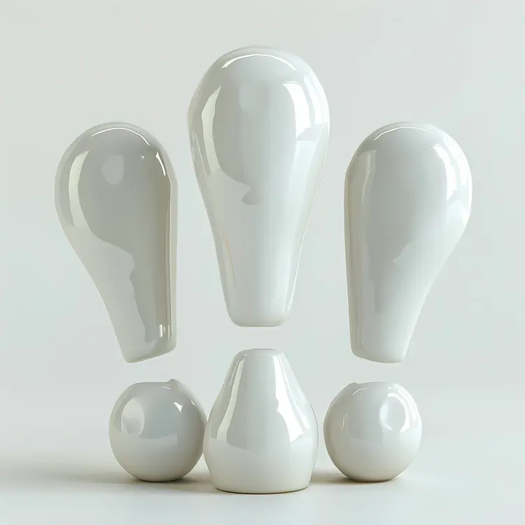 White Ceramic Exclamation Mark