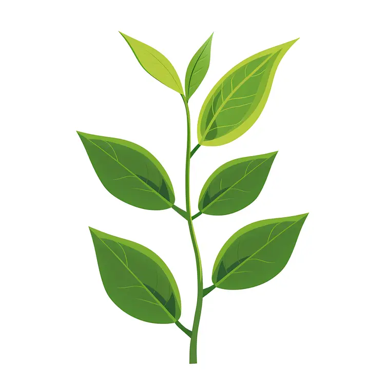 Green Tea Leaves Illustration