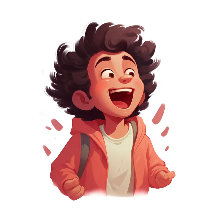 Happy Boy in Orange Jacket