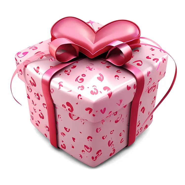 Pink Gift Box with Heart Bow