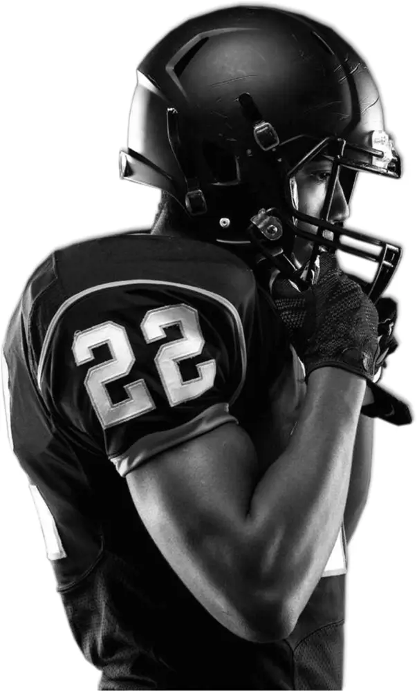 Football Player in Black Uniform