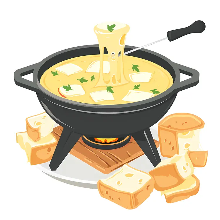 Cheese Fondue with Bread