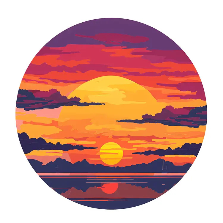 Colorful Sunset with Clouds