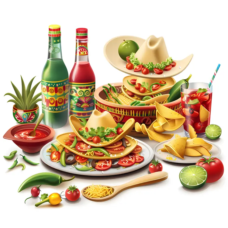 Delicious Mexican Food Spread