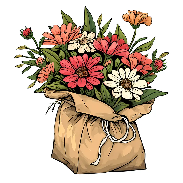 Bouquet in Brown Paper