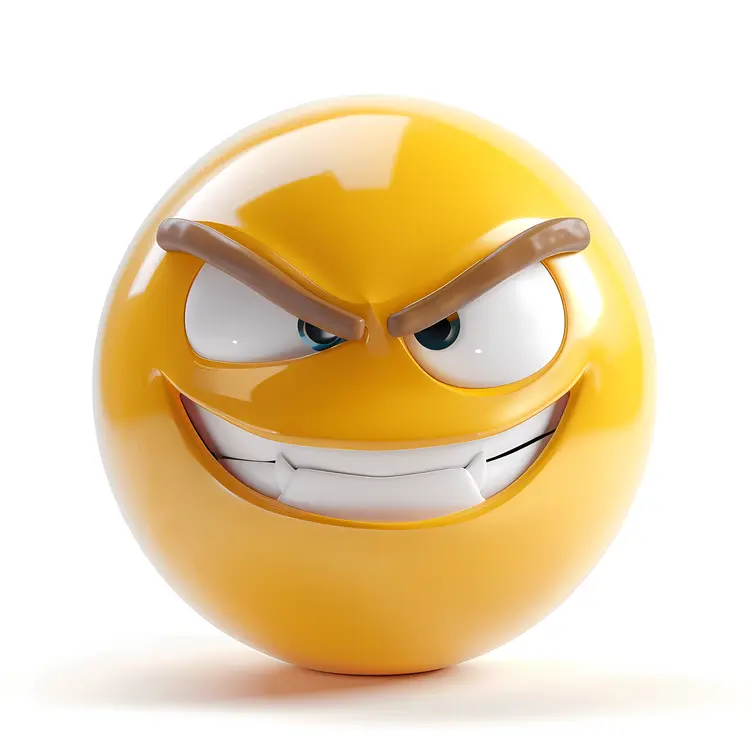 Angry Yellow Emoji Face