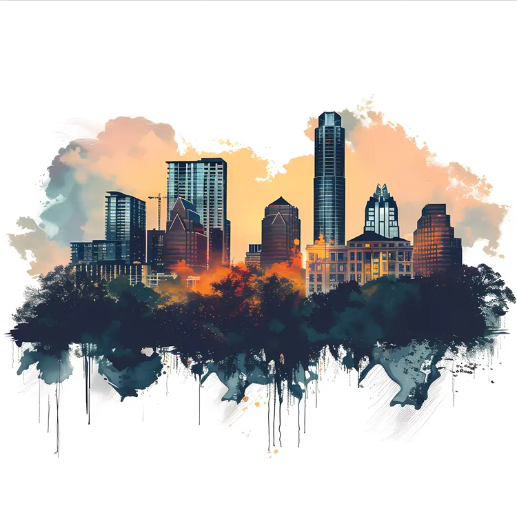 Sunset Urban Cityscape