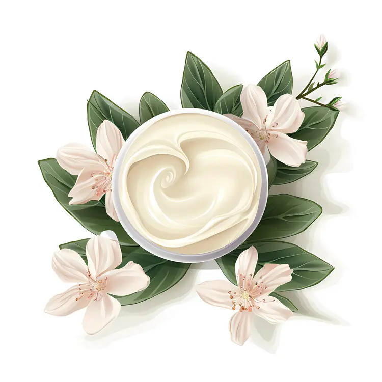 Cream Jar with Pink Floral Design