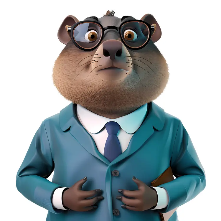 Cartoon Rat in Suit