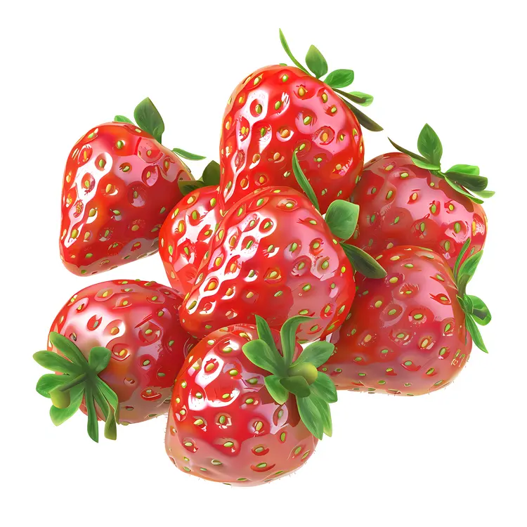 Cluster of Fresh Strawberries