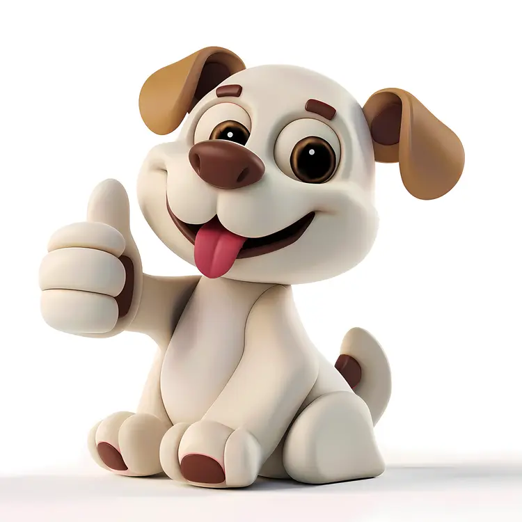 Cartoon Dog Giving Thumbs Up