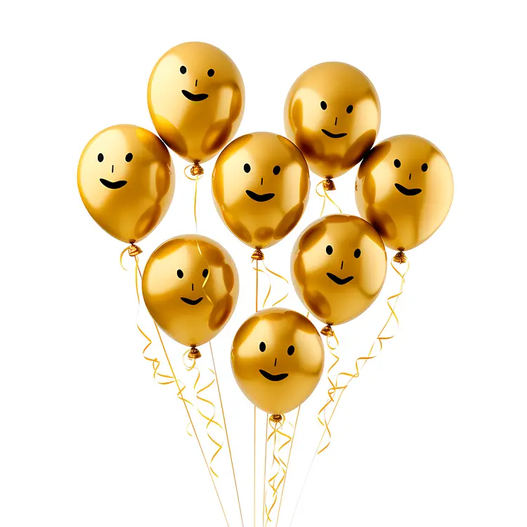 Gold Smiley Balloons