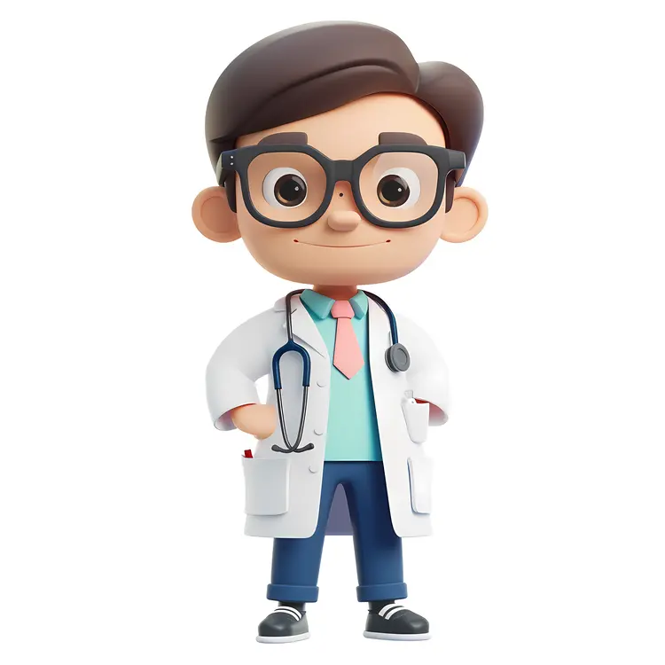 Cute Cartoon Doctor with Stethoscope