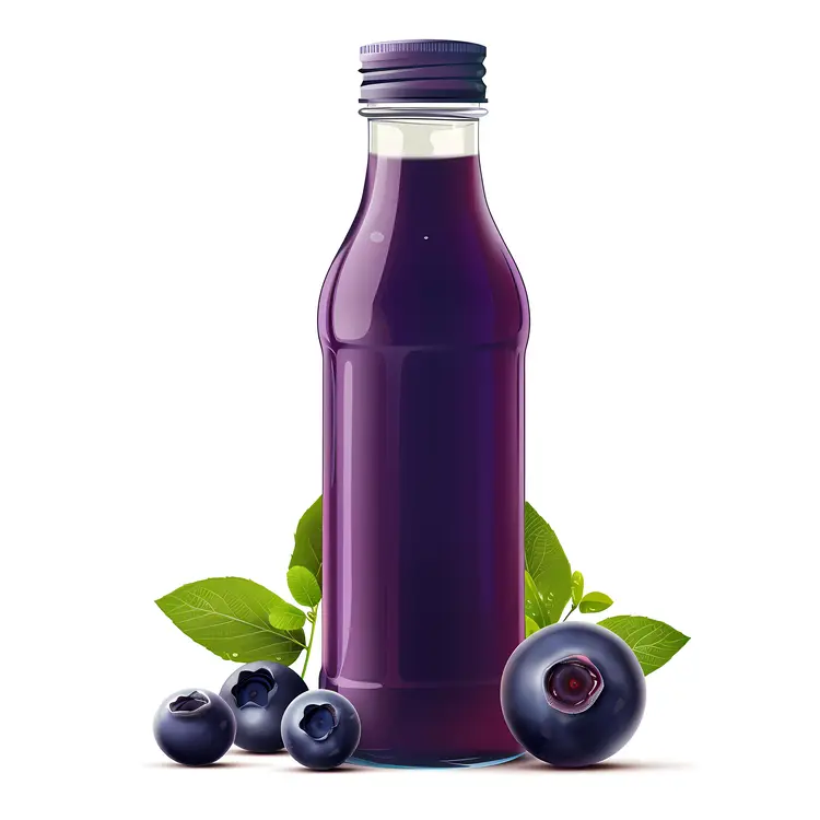 Healthy Blueberry Juice in a Bottle