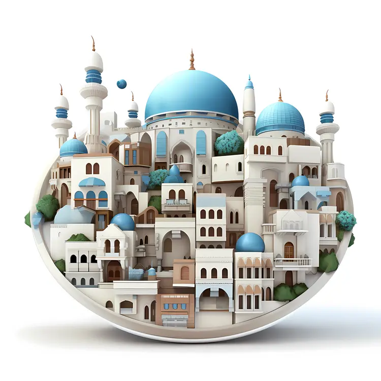 Beautiful Blue Domed Mosque