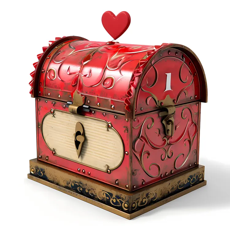 Decorative Red Mailbox with Heart for Valentine's Day