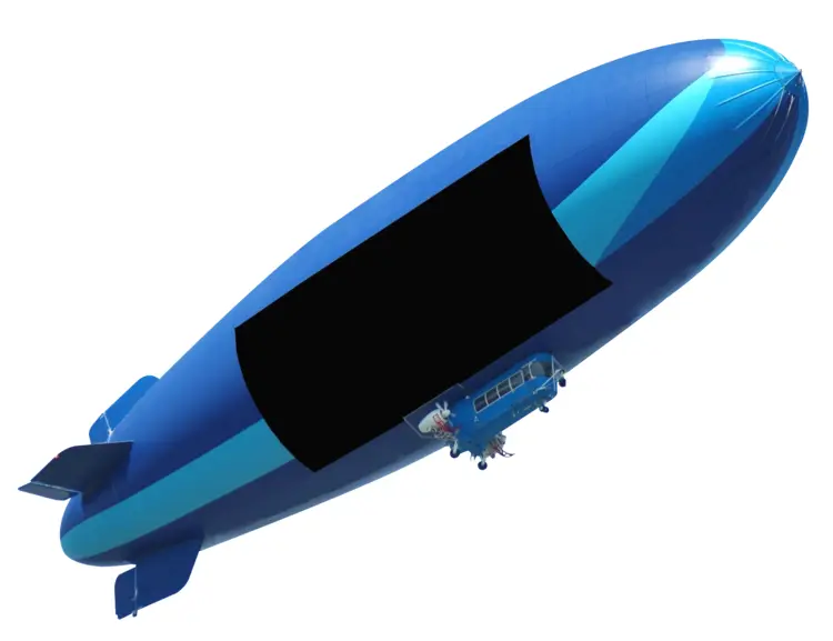 Blue Advertising Blimp in the Sky
