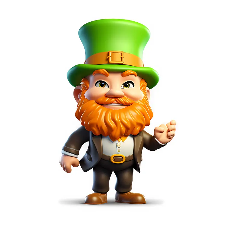 Green Hat Character with Beard in Suit