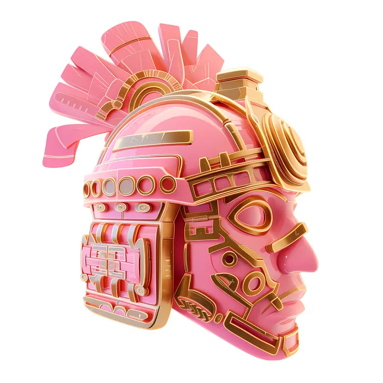 Pink and Gold Ancient Warrior Helmet