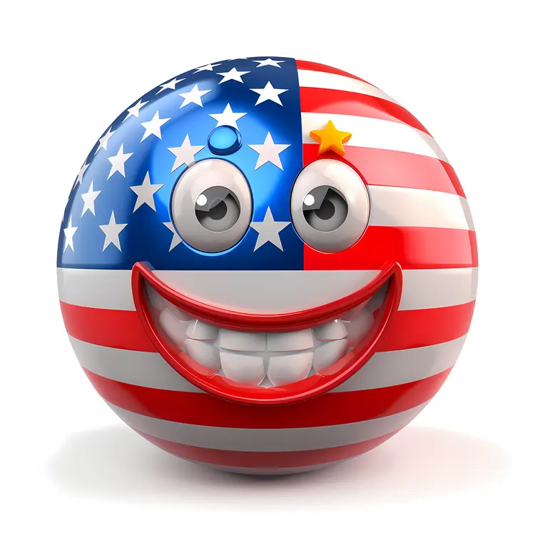 Smiley Face with American Flag