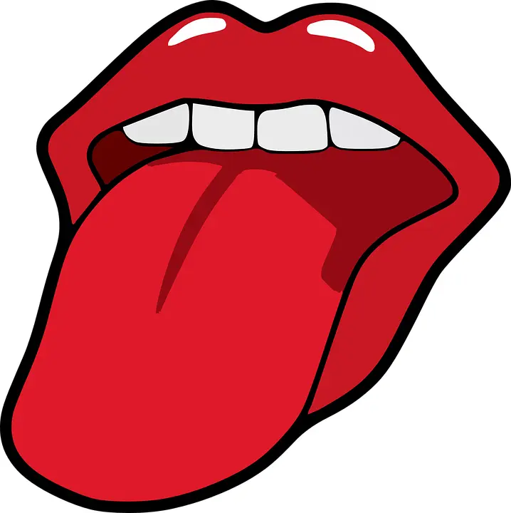 Red Lips with Tongue Logo