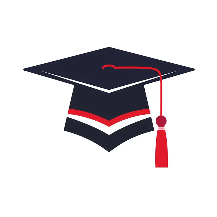 Graduation Cap with Red Tassel