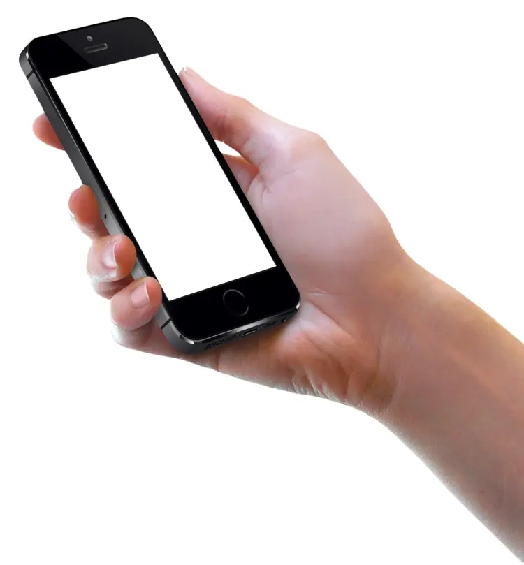Hand Holding Black Smartphone