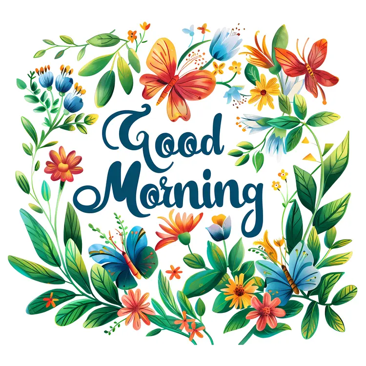 Good Morning Butterflies and Flowers