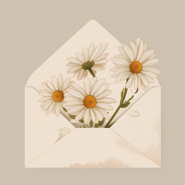 Envelope with Daisies Design 7