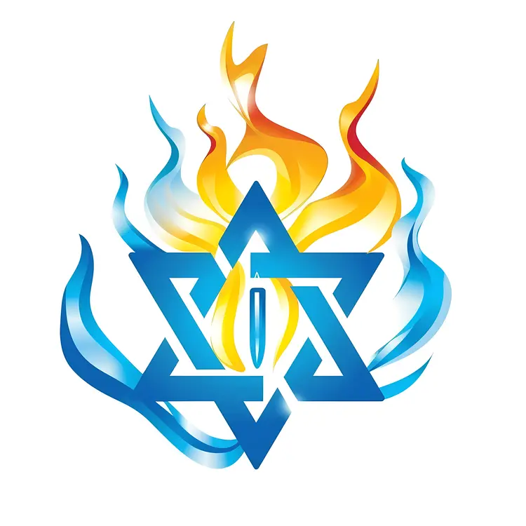 Star of David with Flames