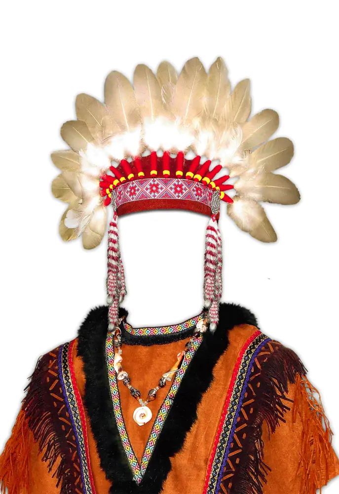 Traditional Feather Headdress with Beads