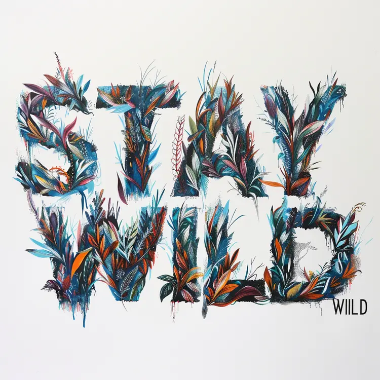 Stay Wild Nature Text Art