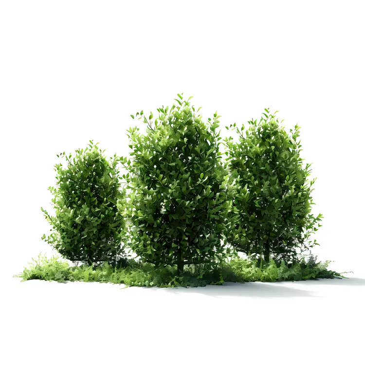 Three Green Bushes