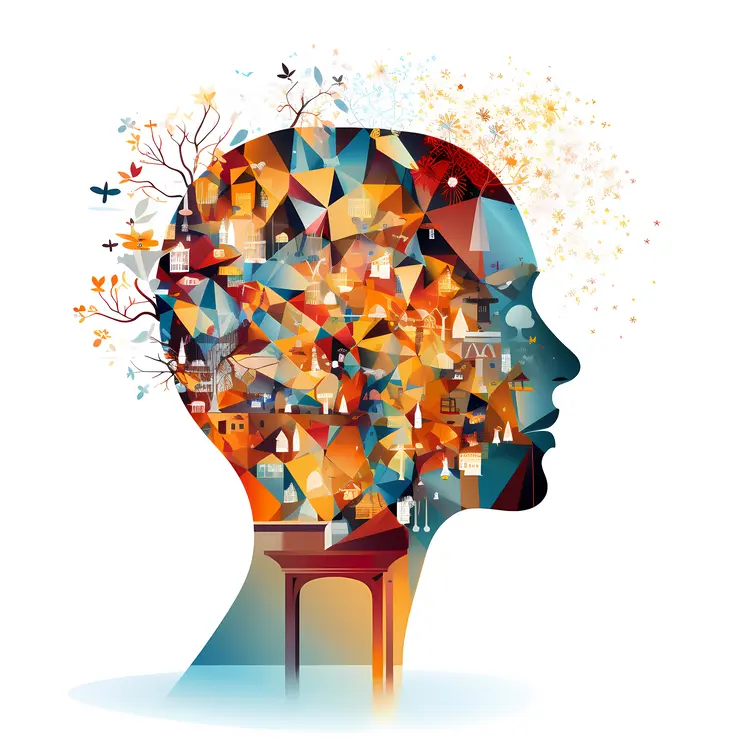 Abstract Geometric Mind Illustration