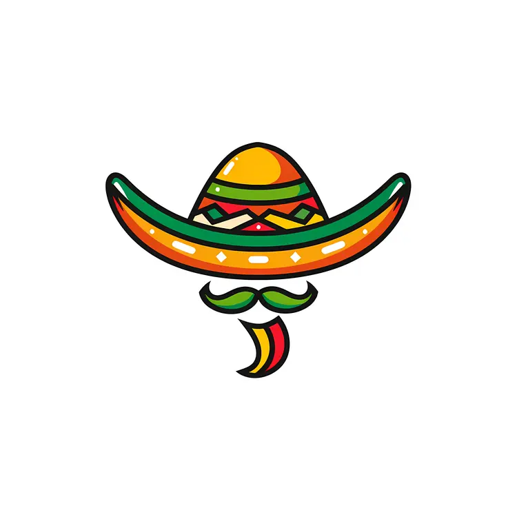 Sombrero with Mustache Illustration