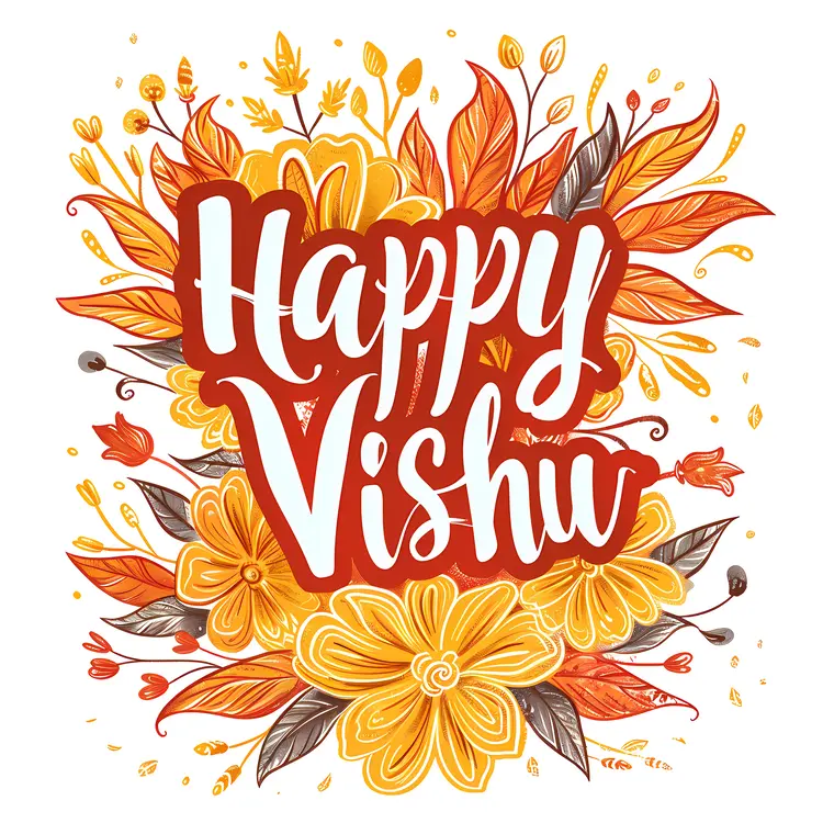 Yellow Themed Happy Vishu Greeting Card