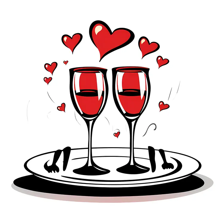Wine Glasses with Hearts