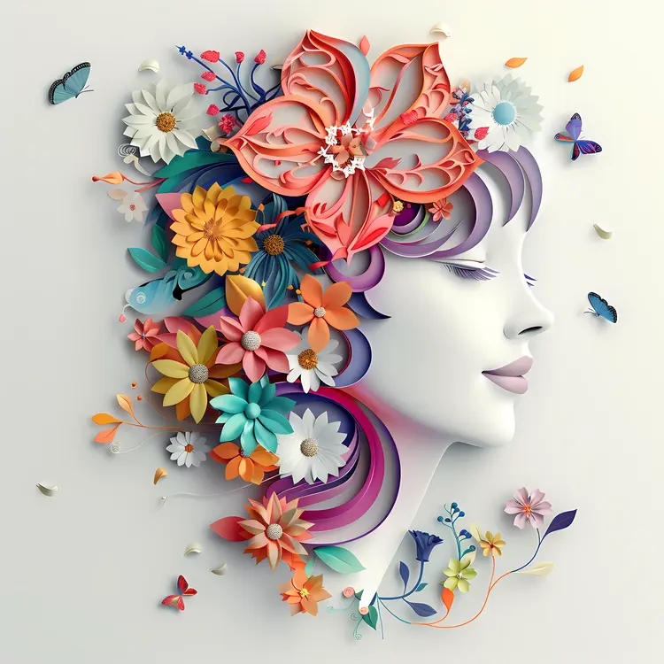 Delicate Floral Silhouette Art