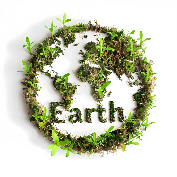 Green Earth with Plants